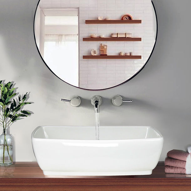 Nantucket Rectangle White Vessel Sink NSV1913