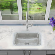 Nantucket RES - 20" Hammered Stainless Steel with a Matte Finish Rectangle Bar Sink