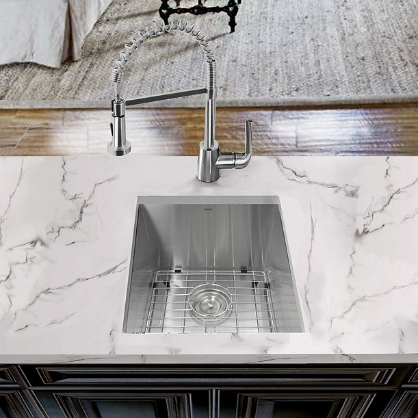 Nantucket ZR1815 - 15" Pro Series Rectangle Undermount Zero Radius Stainless Steel Bar/Prep Sink
