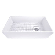 Nantucket 36" Farmhouse Fireclay Sink with Offset Drain and Grid