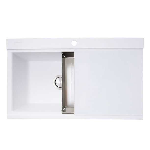 Nantucket Large Double Bowl Prep Station Topmount Granite Composite Sink