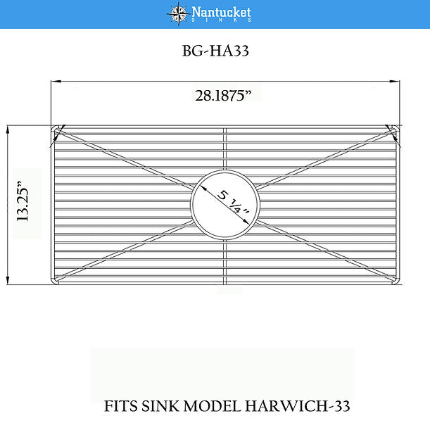 Nantucket Stainless Steel Bottom Grid BG-HA33
