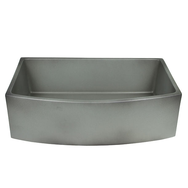 Italian Made Fine Fireclay Curved Apron Farmer Sink Optional Bottom Grid - BG-FC3320CA