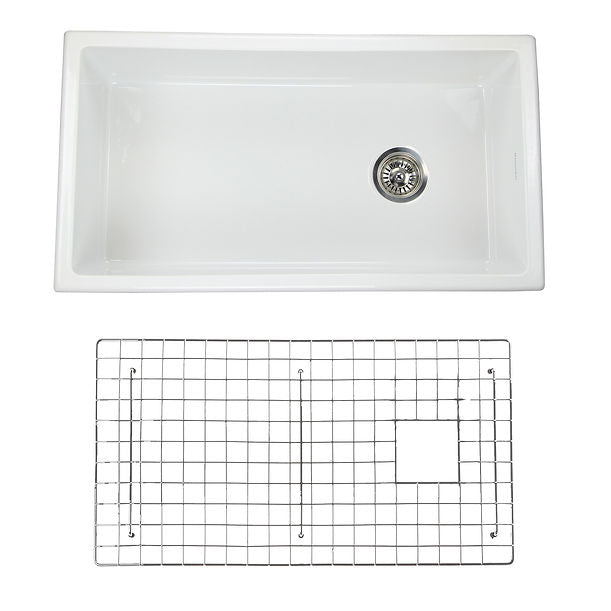 Nantucket 34" Undermount Fireclay Kitchen Sink Wellfleet-3419W