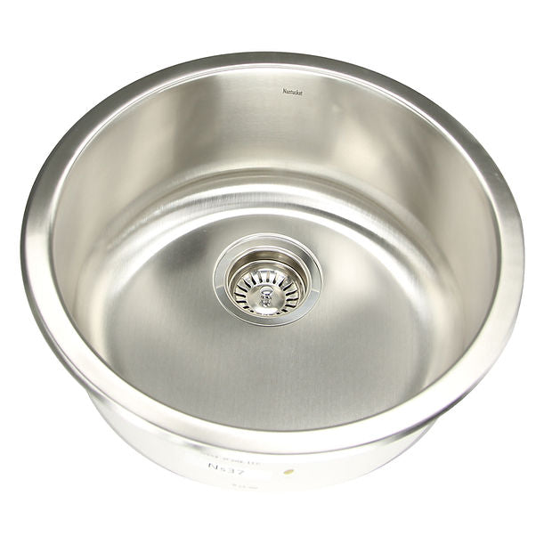 Nantucket NS37- Round Undermount Stainless Steel Bar/Prep Sink, 18 Gauge