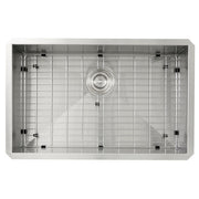 Nantucket ZR2818-8-16 - 28" Pro Series Large Rectangle Single Bowl Undermount Zero Radius Stainless Steel Kitchen Sink, 8" Deep