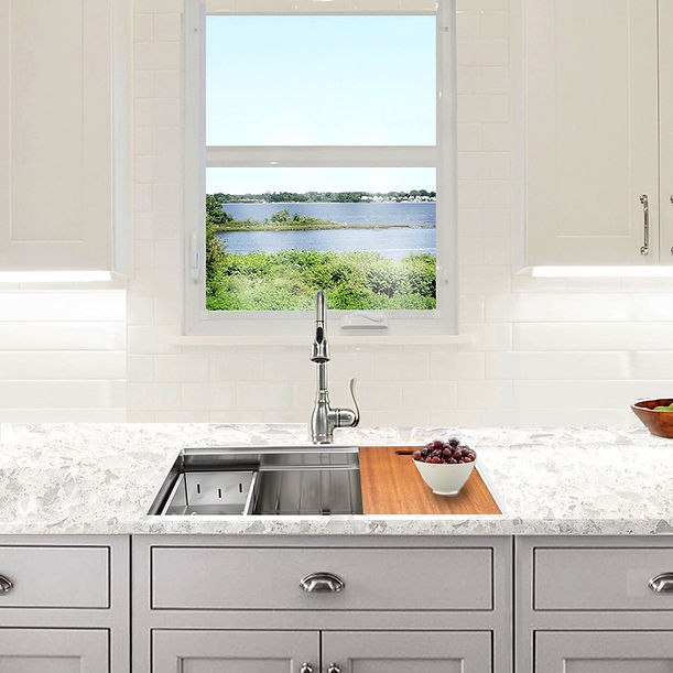 Nantucket SR-PS2-2818-16 - 28" Pro Series Prep-Station Single Bowl Undermount Stainless Steel Kitchen Sink with Included Accessories