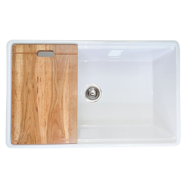 Nantucket 33" Single Bowl Workstation Fireclay Apron Sink with Cuttingboard