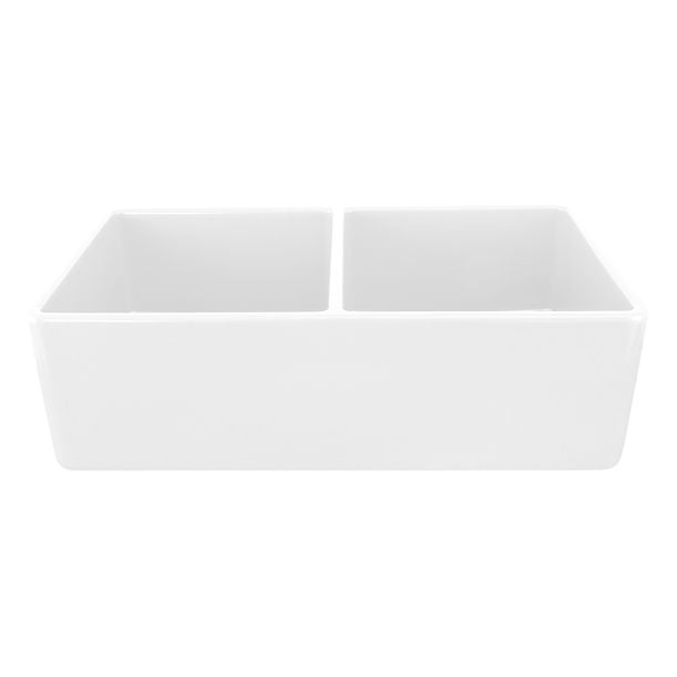 Nantucket 33" Double Bowl Farmhouse Fireclay Kitchen Sink