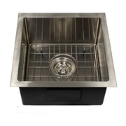 Nantucket AW1515-16 - 15" All Weather Collection Square Undermount Small Radius Stainless Steel Bar/Prep Sink