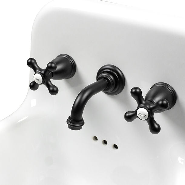 Victorian Collection Bathroom Faucet with Short Spout Finished in Matte Black