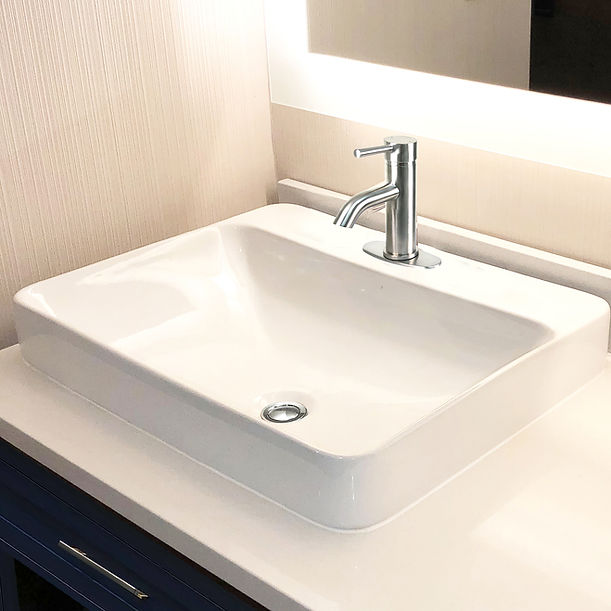 Nantucket 23" 1-hole Rectangular Drop-In Ceramic Vanity Sink DI-2317-R1