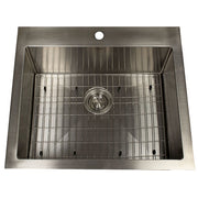 Nantucket AW2522-16 All Weather Small Radius Topmount Single Hole Stainless Kitchen Sink