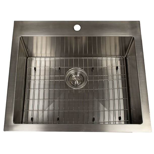 Nantucket AW2522-16 All Weather Small Radius Topmount Single Hole Stainless Kitchen Sink