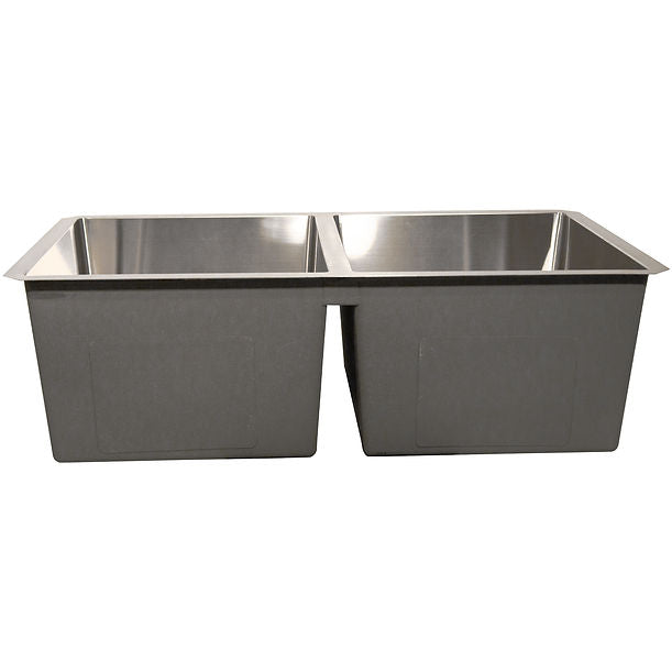 Nantucket SR3219-DE-16 - 32" Pro Series 50/50 Off Set Double Bowl Undermount Small Radius Kitchen Sink