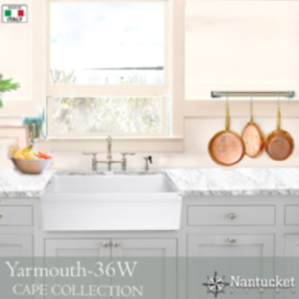 Nantucket 36" Decorative Apron Farmhouse Fireclay Sink
