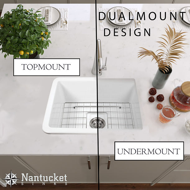Nantucket 18" Undermount Fireclay Kitchen Sink Wellfleet-2419W