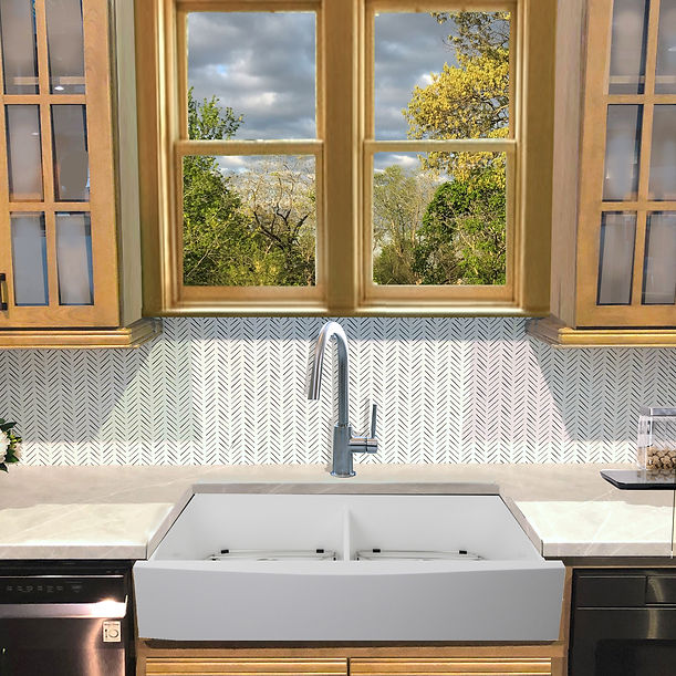 Nantucket Retrofit Glacierstone Double Bowl EZApron Kitchen Sink