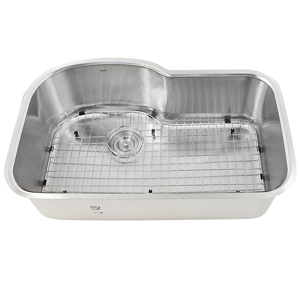 Nantucket MOBYXL-16 Single Bowl Oblong Undermount Stainless Steel Kitchen Sink, 16 Gauge