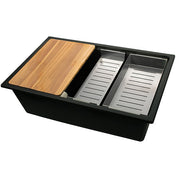 Nantucket 30" Dualmount Granite Composite Prep-Station with Side Set Drain