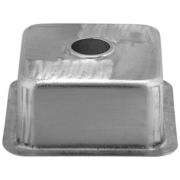 Nantucket SQRS-7MF 16.5" Square Hammered Stainless Bar Sink