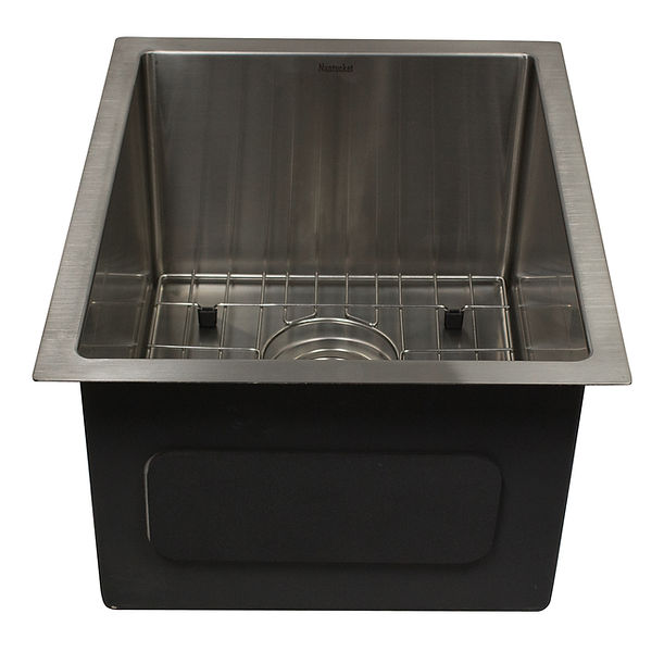 Nantucket AW1518-16 - 15" All Weather Rectangle Undermount Small Radius Stainless Steel Bar/Prep Sink