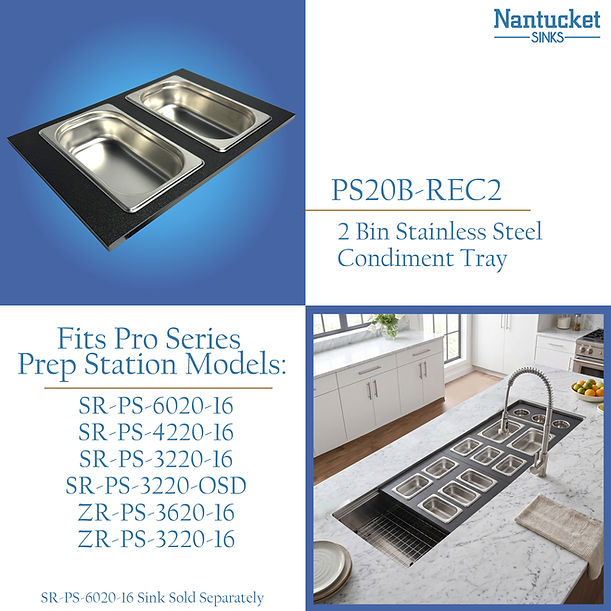 Nantucket - Black HDPE Cutting Board with Stainless Steal Bins