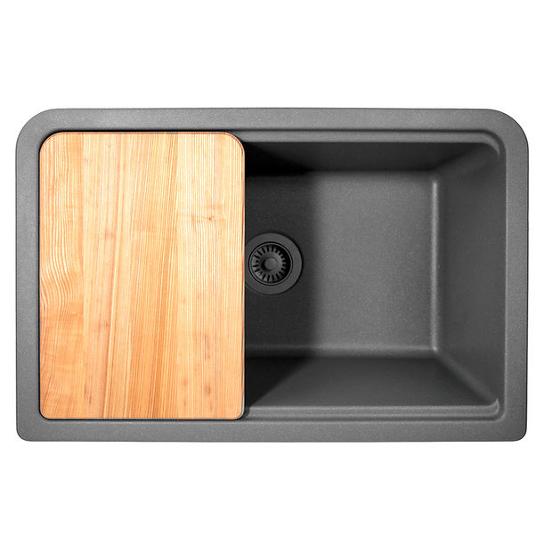 Nantucket 30" Reversible Workstation Granite Composite Apron Sink with Accessory Pack
