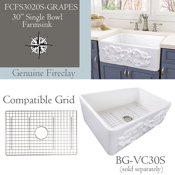 Nantucket 30" Farmhouse Fireclay Sink