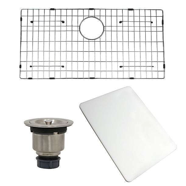 Nantucket AW-PS-3219-16 All Weather Prep Station Small Radius Undermount Stainless Sink with Accessories