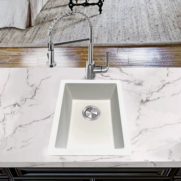 Nantucket 15" x 18" granite composite single bowl dualmount bar-prep sink