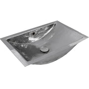 Nantucket Hammered Stainless Steel Rectangle Undermount Bathroom Sink with Overflow
