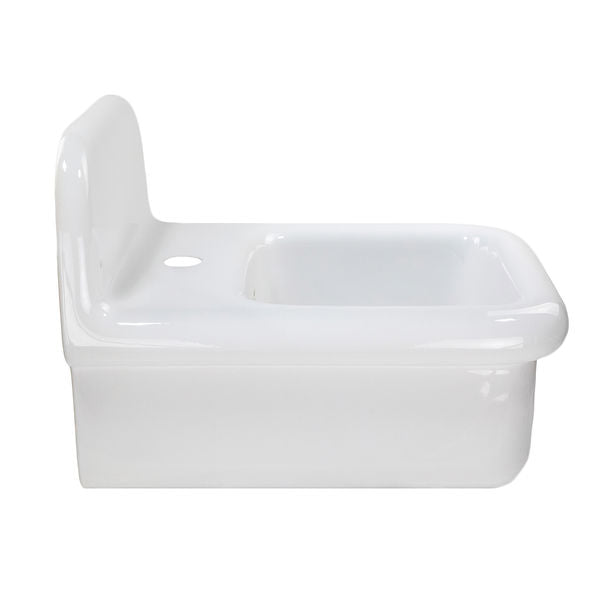 Nantucket Victorian Collection White with Black Skirt - 20" Wall Mount Sink with holes for deck mounted faucets