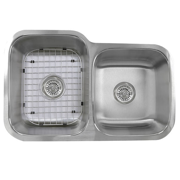 Nantucket 32" Undermount 60/40 Double Bowl in 18 Gauge