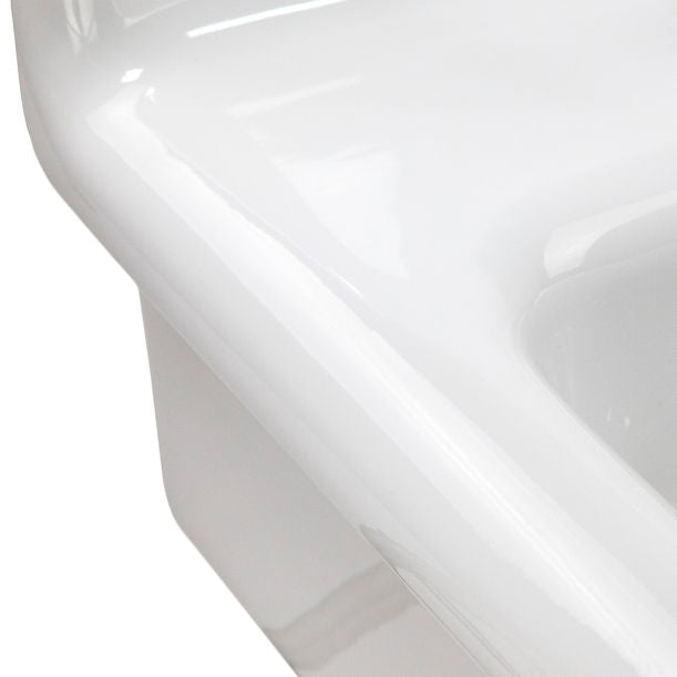 Nantucket Victorian Collection White with Black Skirt - 20" Wall Mount Sink with holes for deck mounted faucets