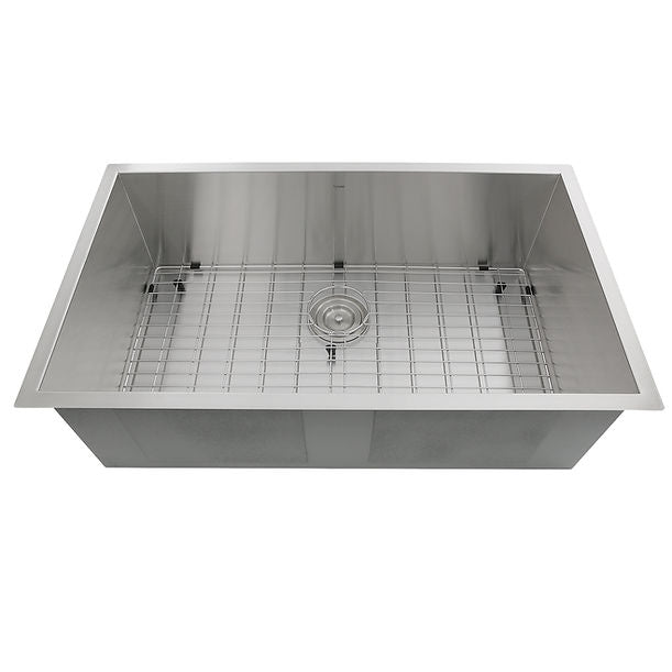 Nantucket ZR3219-16 - 32" Pro Series Large Rectangle Single Bowl Undermount Zero Radius Stainless Steel Kitchen Sink