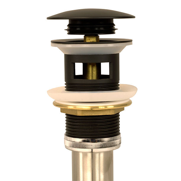 Nantucket Matte Black Finish Umbrella Drain With Overflow NS-UDMB-OF