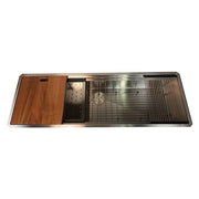 Nantucket SR-PS-6020-16 - 60" Pro Series Large Prep Station Single Bowl Undermount Stainless Steel Kitchen Sink with Compatible Accessories