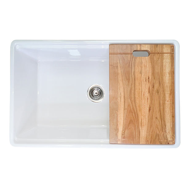 Nantucket 30" Single Bowl Workstation Fireclay Sink with Cuttingboard