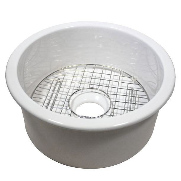 Nantucket 18" Fireclay Round Bar-Prep Sink