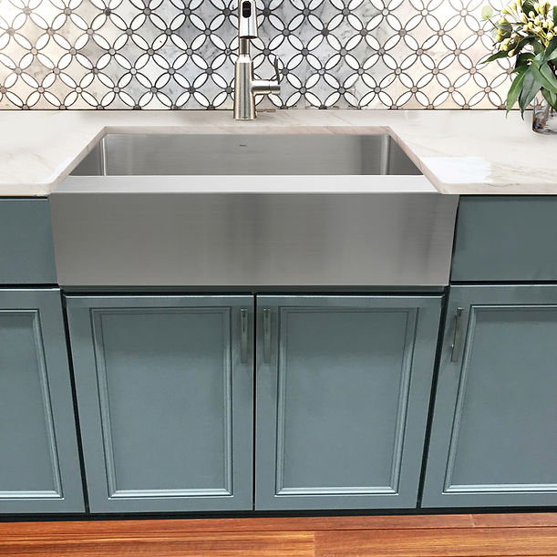 Nantucket EZApron33-9 Patented Design Pro Series Single Bowl Undermount Stainless Steel Kitchen Sink with 9" Apron Front