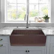 Nantucket  T-FCFS30CB is a 30" Coffee Brown Fireclay Farmhouse Kitchen Sink  