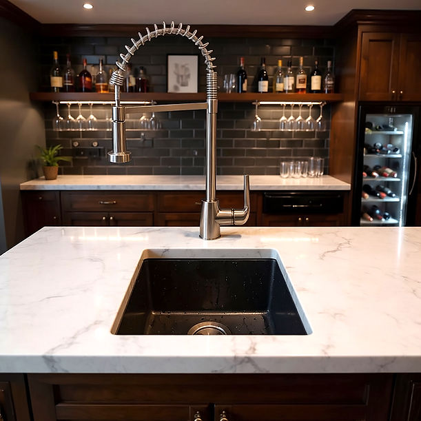 Nantucket 15" x 18" granite composite single bowl dualmount bar-prep sink