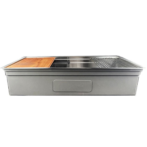 Nantucket SR-PS-4220-16 - 42" Pro Series Prep Station Single Bowl Undermount Stainless Steel Kitchen Sink with Compatible Accessories