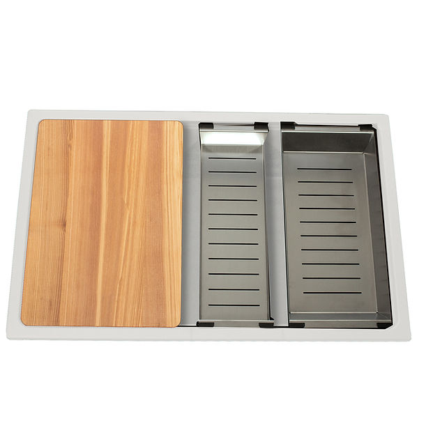 Nantucket 30" Dualmount Granite Composite Prep-Station with Side Set Drain