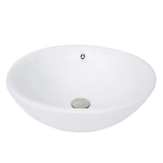 Nantucket 17" Round White Vessel Sink With Overflow NSV218