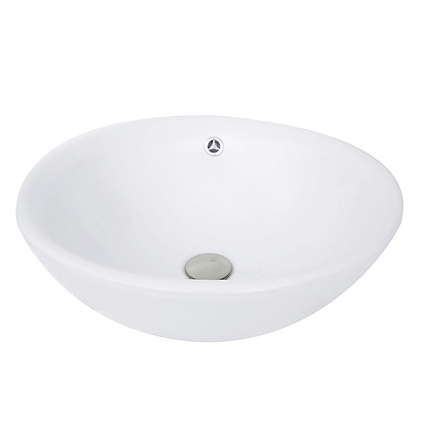 Nantucket 17" Round White Vessel Sink With Overflow NSV218