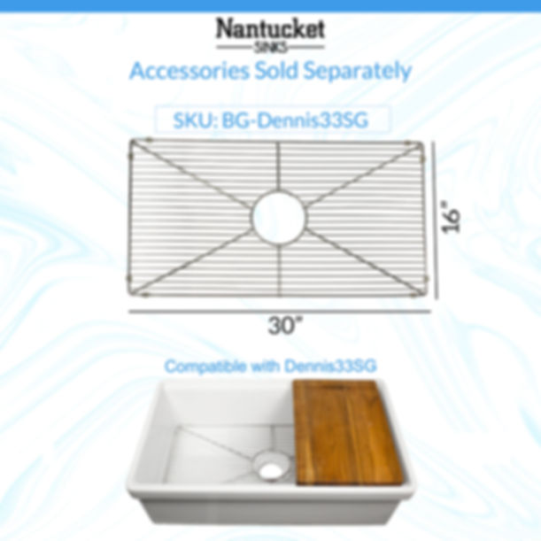 Nantucket 33" Single Bowl Workstation Fireclay Apron Sink with Cuttingboard