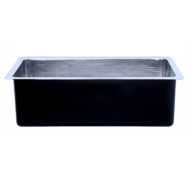 Nantucket Brightwork Collection 16 Gauge Hammered Stainless Steel Large Single Bowl Sink