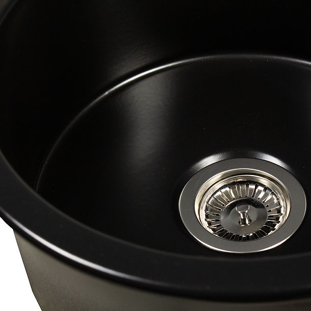 Nantucket 18" Fireclay Round Bar-Prep Sink In Matte Black